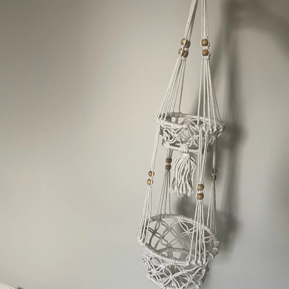 Handmade Macrame Plant Hangers with Beads - Picture 2 of 3